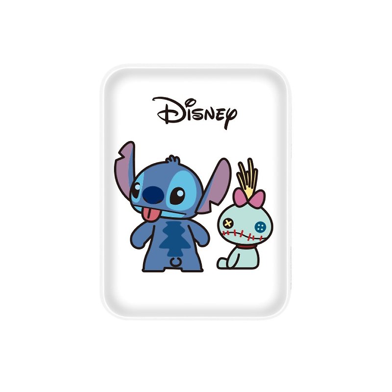 Disney-PowerBank (Stitch and Scrump) - ที่ชาร์จ - พลาสติก ขาว