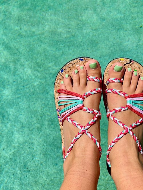 marmoris Women Woven Flat Rope Sandals- Strappy Braided Beach Boho Sandals Explore Holi