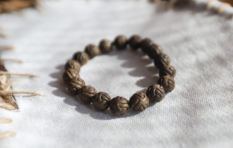 Feather Motif Harmonious Incense Bead Bracelet - สร้อยข้อมือ - พืช/ดอกไม้ 