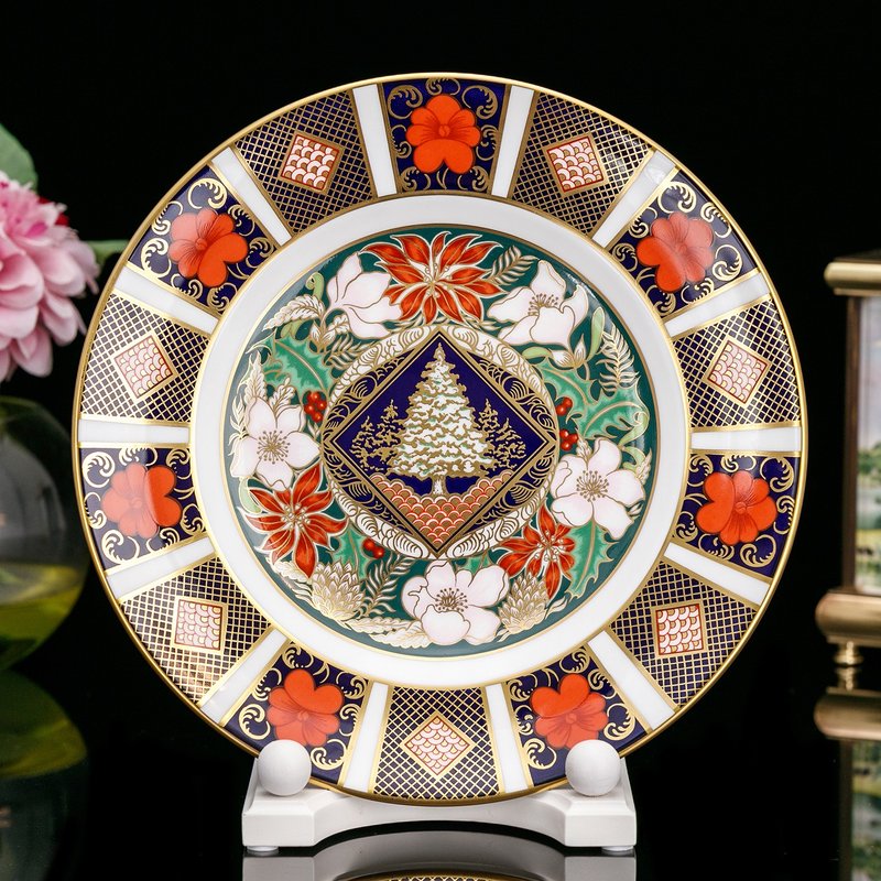 皇冠德貝Royal Crown Derby伊萬里1991生日年度聖誕骨瓷盤裝飾盤 - 擺飾/家飾品 - 瓷 