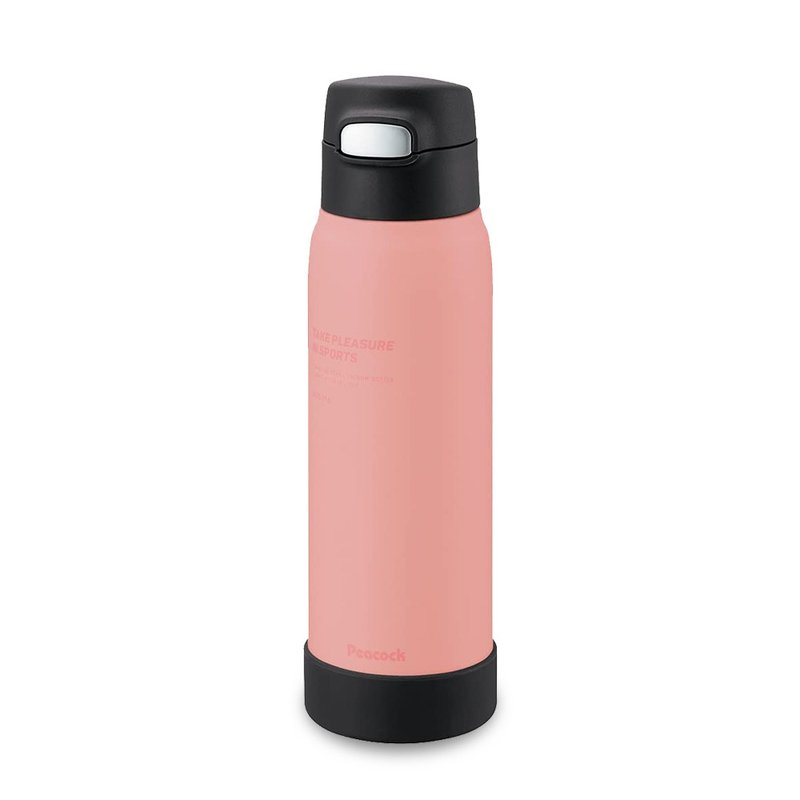 [Peacock] 680ML cold-insulated thermos cup with one-click pop-up straw smoked powder - Vacuum Flasks - Stainless Steel Pink