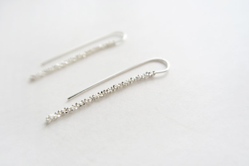 A pair of 925 sterling silver glittering galaxy U-shaped earrings - Earrings & Clip-ons - Sterling Silver White