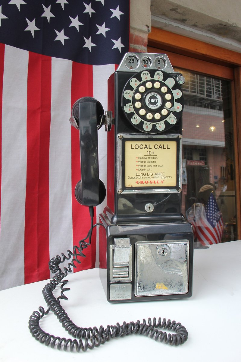 American Antique- 1957s coin-operated public telephone - Other - Other Materials Black
