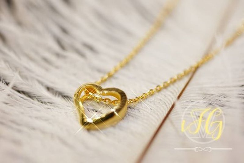 Heart-shaped small set-love forever - สร้อยคอ - ทอง 24 เค 