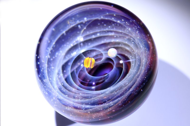 55mm 宇宙玻璃球擺設 no.M092 - 裝飾/擺設  - 玻璃 紅色