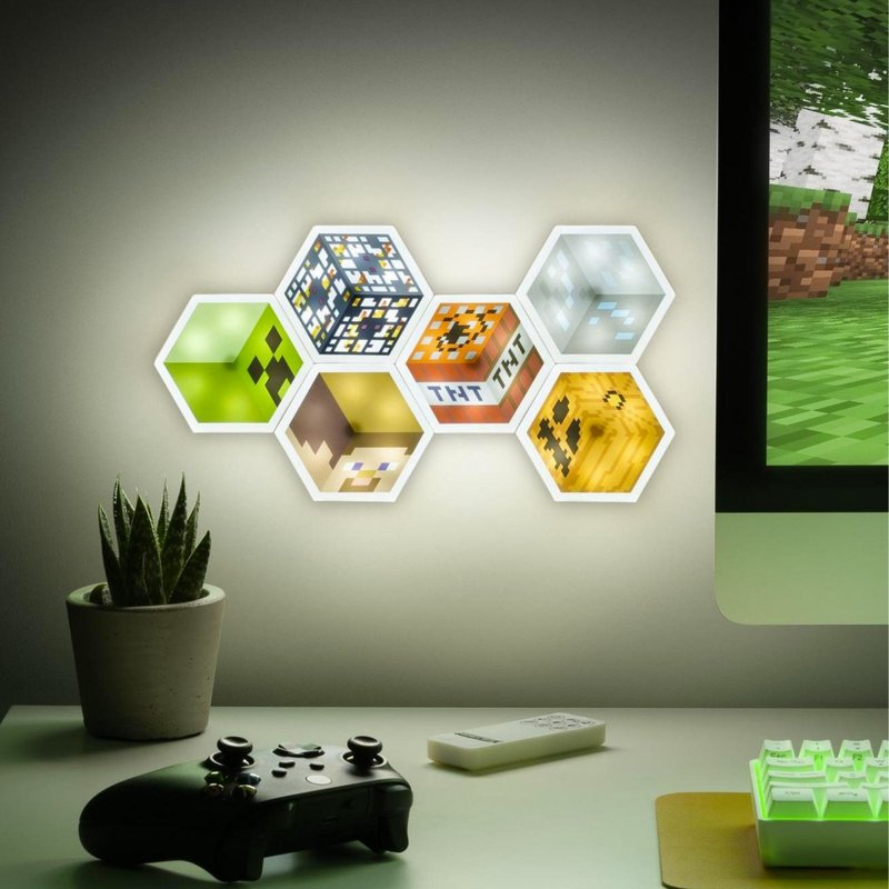 【聖誕預購】官方授權Minecraft創世神六邊形燈板套裝 - 燈具/燈飾 - 塑膠 多色