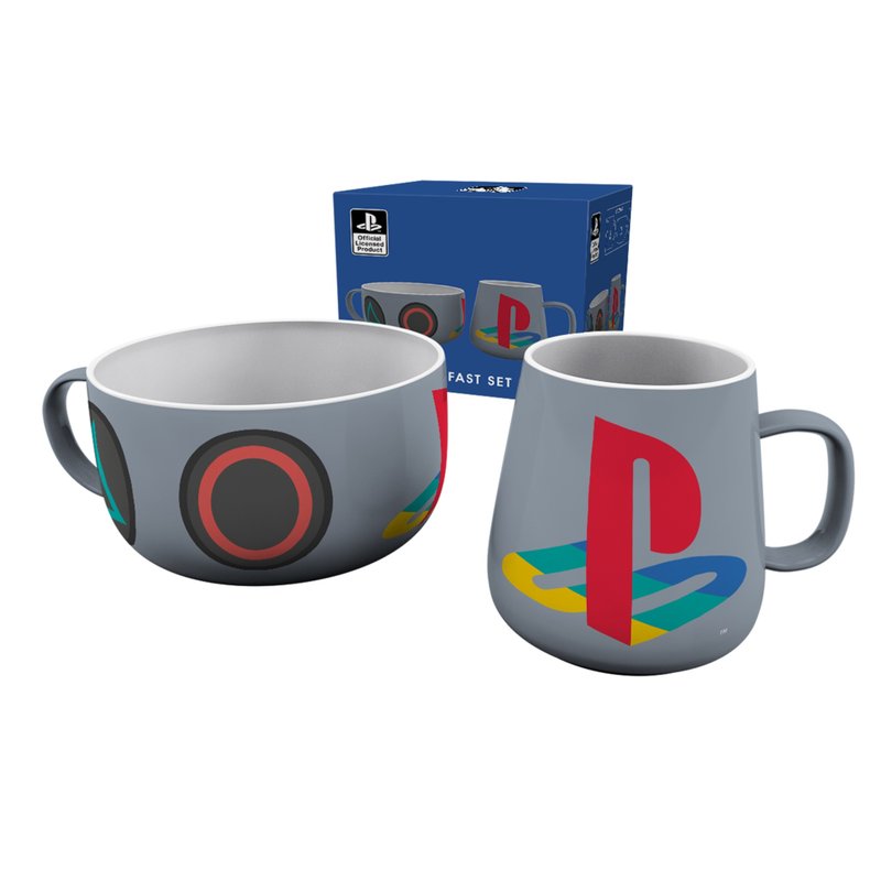 Officially Licensed PlayStation Classic 2-in-1 Mug and Bowl Breakfast Set - Bowls - Pottery Multicolor