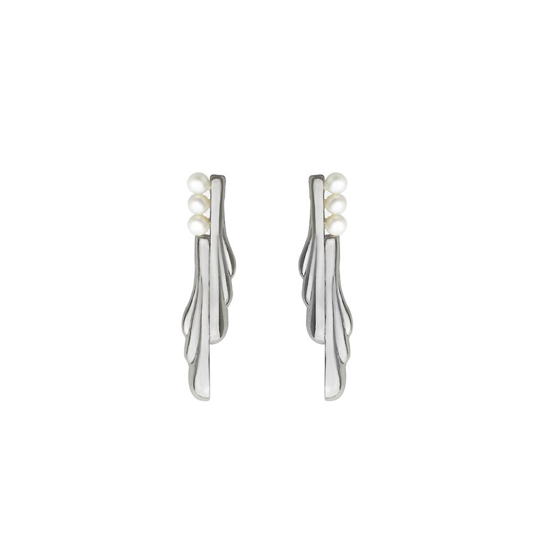 Firebird Silver Wings Pearl Earring ONEIROS SILVER - ต่างหู - โลหะ สีเงิน