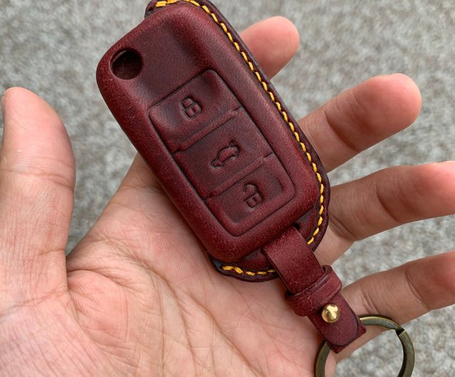 Leather car key case, car key cover - Shop Shao Leather Keychains - Pinkoi