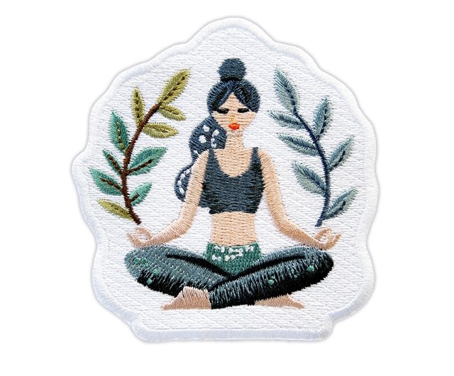刺繍ワッペン】Yoga Contemplation ヨガ瞑想 - ショップ ICONA
