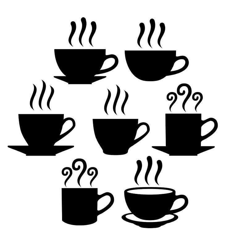 コーヒー カップ svg、ティー カップ svg、ティーカップ svg、コーヒー カップ eps、ティー カップ eps、ティーカップ - デザインテンプレート - その他の素材 