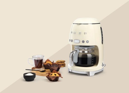 SMEG 義大利美學家電 【SMEG】義大利濾滴式咖啡機-奶油色