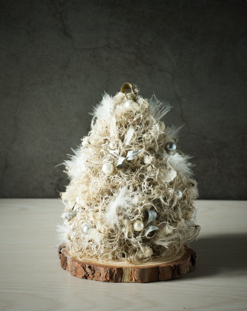 白羽聖誕系列 - 小聖誕樹 - 乾燥花/永生花 - 植物．花 白色