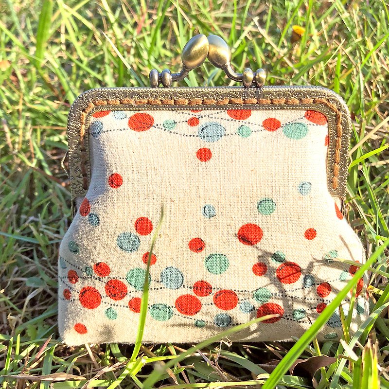 Heartbeat / gold bag card coin purse - Wallets - Cotton & Hemp Multicolor