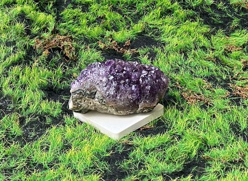 Rainbow Crystal 原皮原礦紫晶簇 紫水晶共生黑碧璽 磁淨化 開運 辦公室 風水擺件