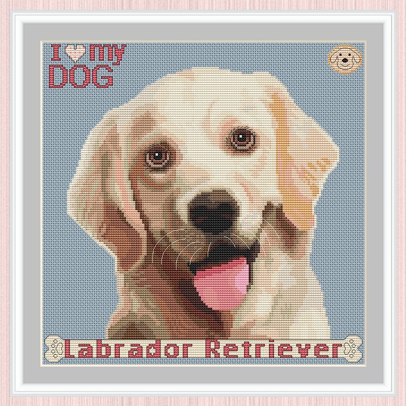 Labrador Cross Stitch Pattern | Dog Cross Stitch Electronic Files | - 手工藝教學/工具書 - 其他材質 