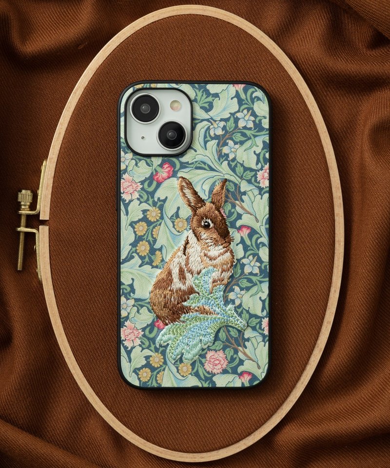 立体刺繍スマホケース iPhone13 PUレザー ウィリアムモリス 猫 動物　06:NAG1359 - 手機殼/手機套 - 塑膠 多色