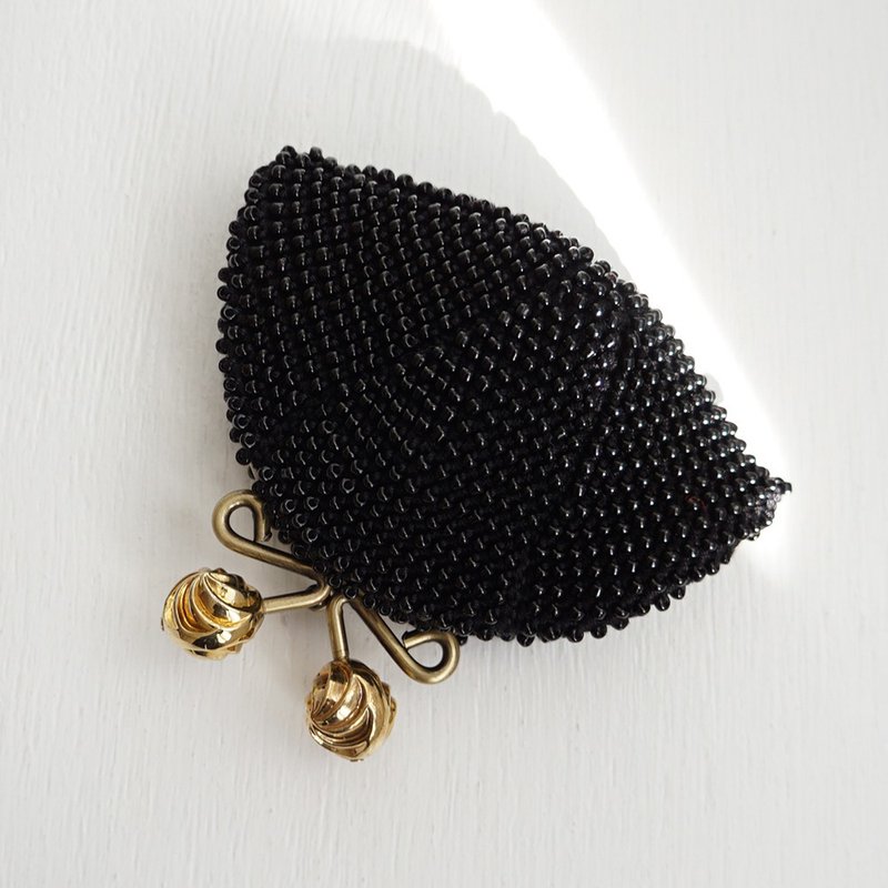 Ba-ba handmade Beads crochet coinpurse No.1584 - 零錢包/小錢包 - 其他材質 金色