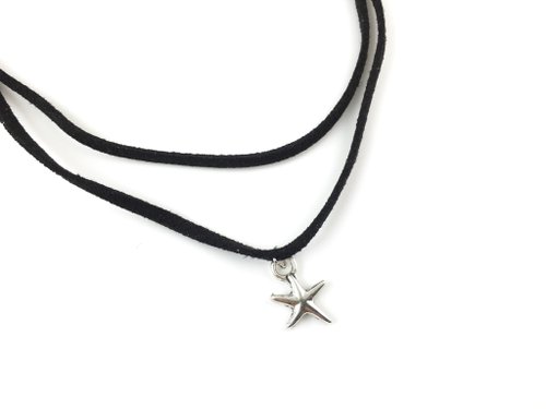 Double silver little star necklace