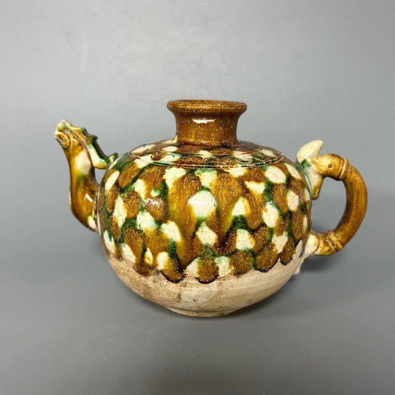 唐三彩獸首執壺 - 擺飾/家飾品 - 陶 卡其色