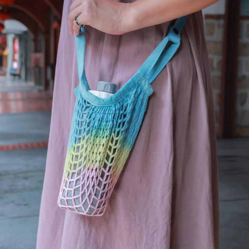 Three primary color hand-dyed woven beverage bag/hand-held cross-body bag/hand-dyed by craftsmen - Other - Cotton & Hemp Multicolor