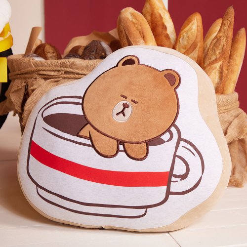 YVONNE COLLECTION以旺傢飾 LINE FRIENDS 熊大咖啡杯抱枕