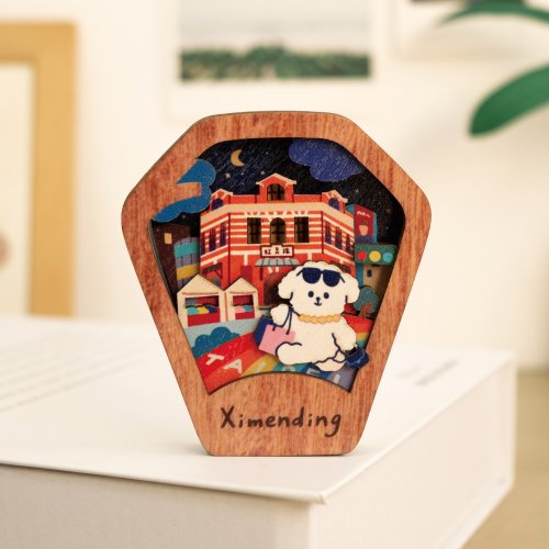 遊木時光 woodtime 【星願磁鐵燈-繽紛紅樓】臺灣紀念品 / 生活配件 / 冰箱貼