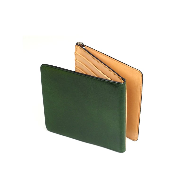 Tri-money clip /Moss GREEN - Wallets - Genuine Leather Green