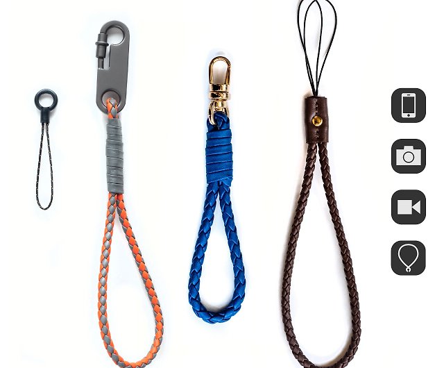 WS21 32 33 Braided leather rope can be mixed colors, wrist strap, neck  lanyard, mobile phone camera - Shop patina-taiwan Phone Accessories - Pinkoi