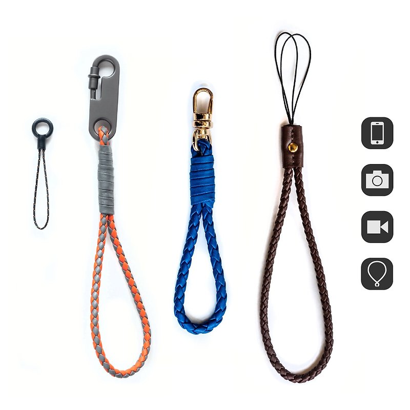 WS21 32 33 Braided leather rope can be mixed colors, wrist strap, neck lanyard, mobile phone camera - อุปกรณ์เสริมอื่น ๆ - หนังแท้ หลากหลายสี