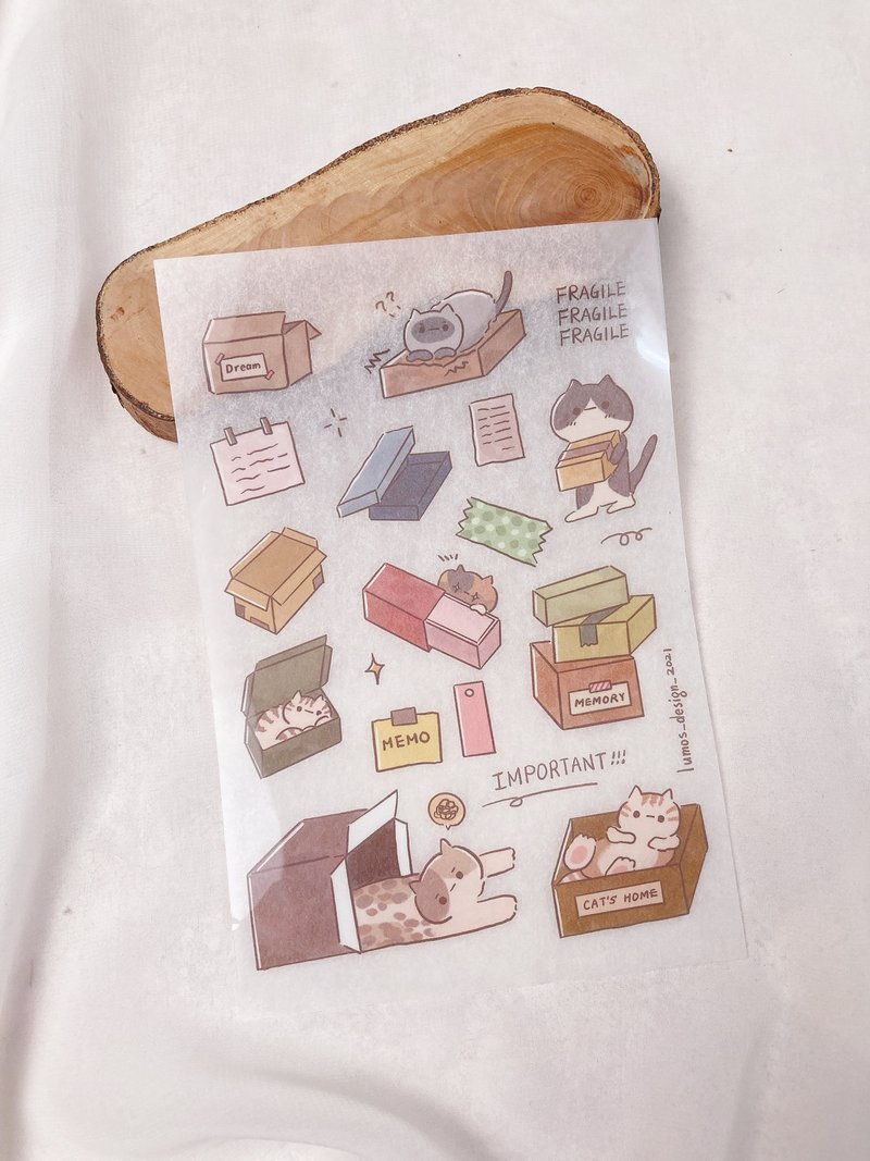 喵的來開箱 轉印貼紙 - 貼紙 - 紙 多色