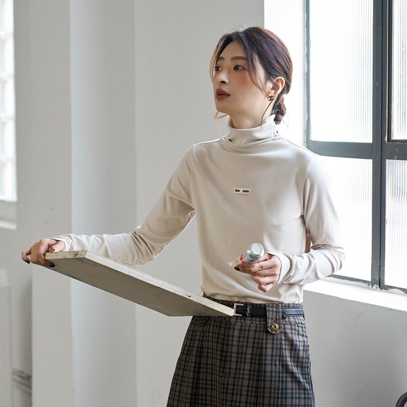 半高領修身打底衫|打底衫|兩色|秋冬款|Sora-1387 - 女毛衣/針織衫 - 棉．麻 多色