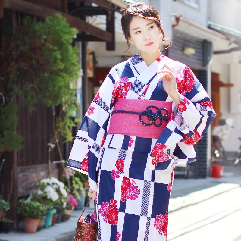 日本 和服 女性 浴衣 腰封 2件組 F Size x03-a3-3 yukata - 其他 - 棉．麻 粉紅色