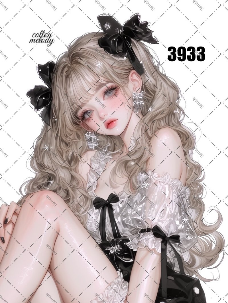 original sticker no.3933 人物ステッカー オリジナルステッカー オリジナル人物ステッカー 装飾ステッカー cotton melody - 貼紙 - 紙 
