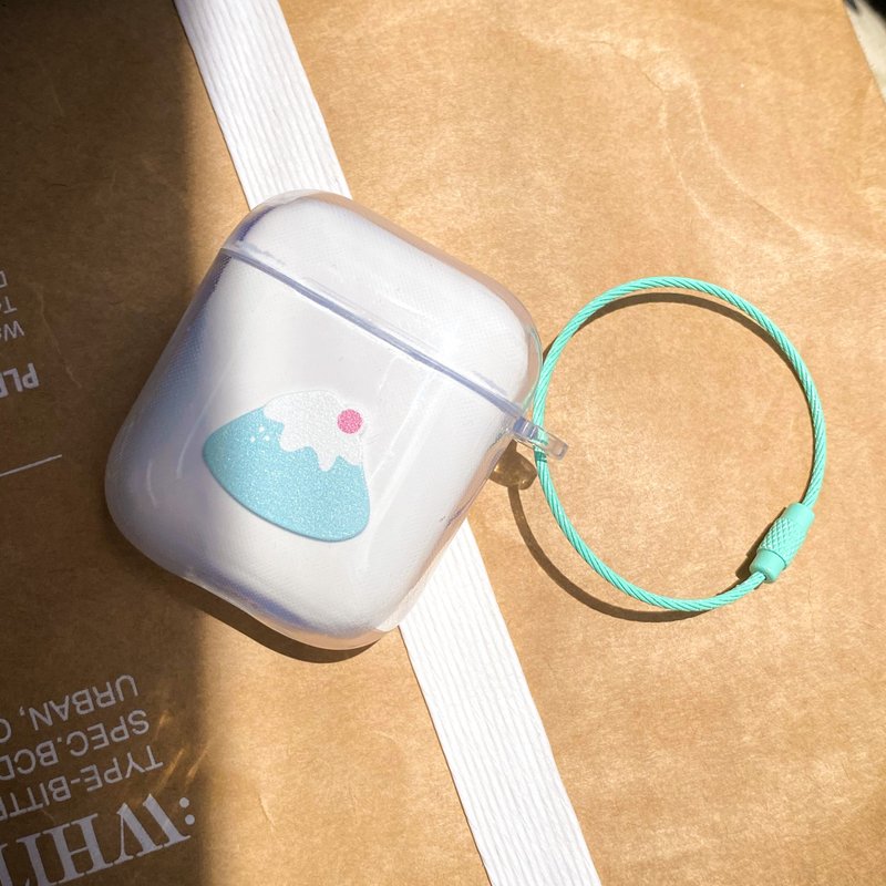 Fujiyama of small rice balls / AIRPODS protective cover-transparent - ที่เก็บหูฟัง - พลาสติก สีใส