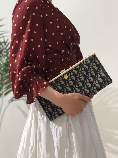 Dior トロッター クラッチバッグ ポーチ がま口 Christian Dior クリスチャン ディオール がま口 クラッチバッグ