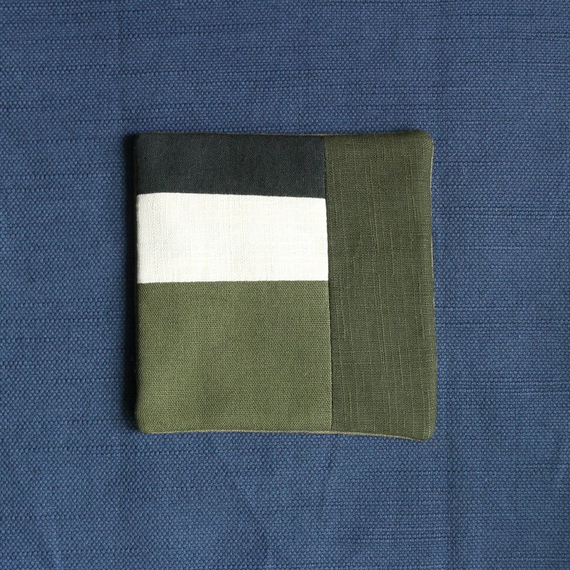 Patchwork Coaster 244 Green - Coasters - Cotton & Hemp Green