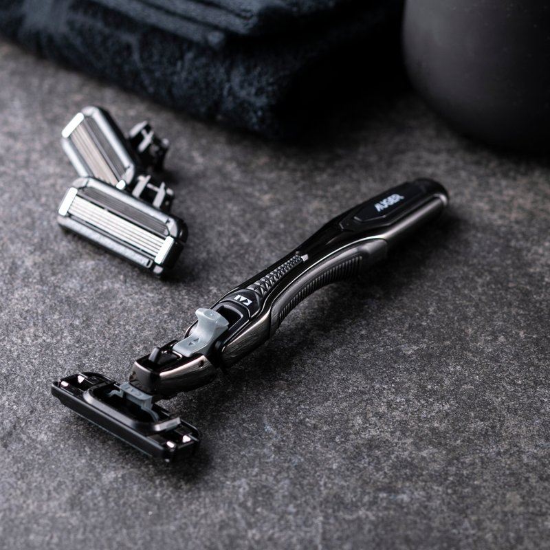 AUGER 男士剃鬚刀連6個替換刀刃 - 其他 - 不鏽鋼 