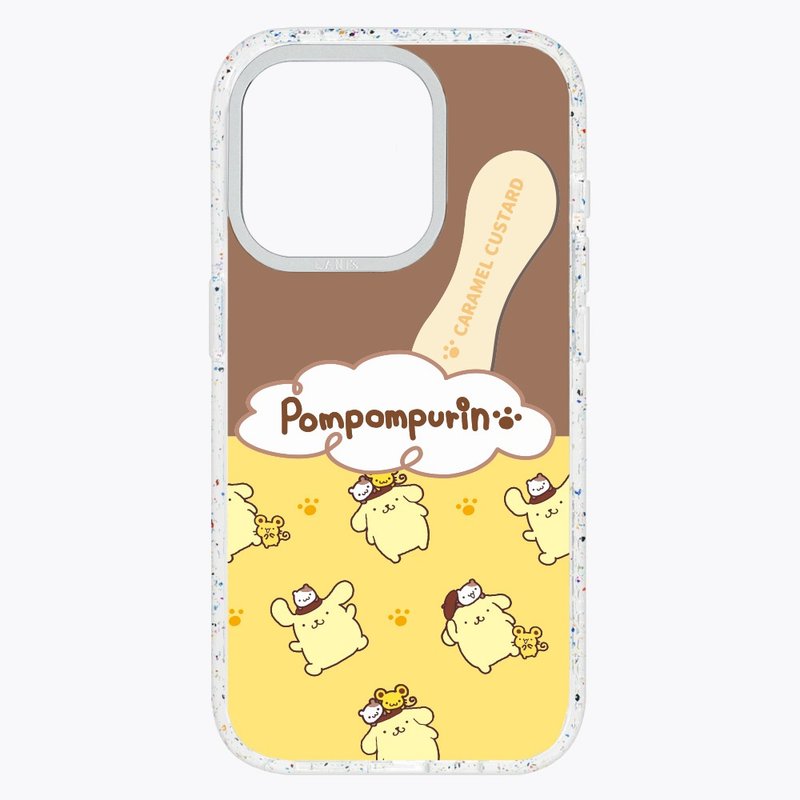 Pudding Dog Caramel Ice Cream Translucent Frame Standard/Magnetic Version for iPhone 16 15 14 13 Pro Max - เคส/ซองมือถือ - วัสดุอีโค สีใส