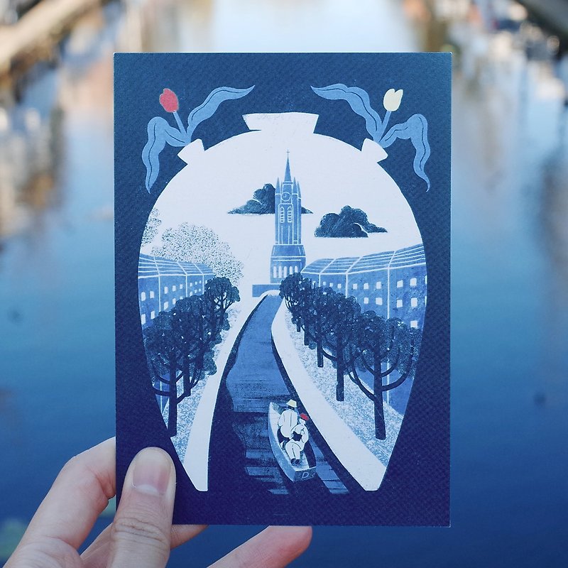 EEE Blue Town Postcard - การ์ด/โปสการ์ด - กระดาษ สีน้ำเงิน