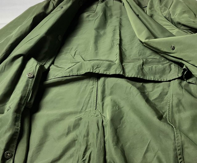 Vintage 60s Vietnam War military double-breasted long raincoat