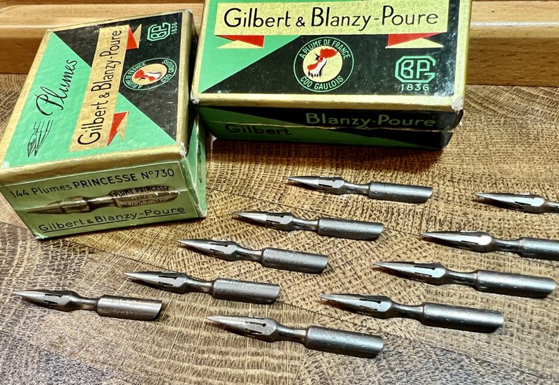 1950年代 法國老筆尖 Gilbert Princesse   N. 730  沾水筆尖 - 沾水筆 - 其他金屬 