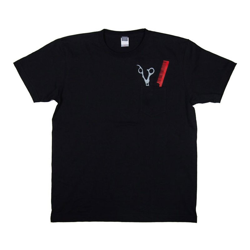 Hairdresser's scissors and comb pocket T-shirt Unisex S ~ XL size Tcollector - Women's T-Shirts - Cotton & Hemp Black