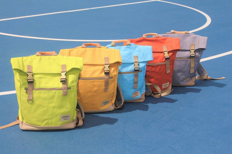 Refurbished[Unflat Sail] Retro Double Button Backpack (Made in MIT Taiwan) (Multiple colors to choose from) - กระเป๋าเป้สะพายหลัง - วัสดุอื่นๆ หลากหลายสี