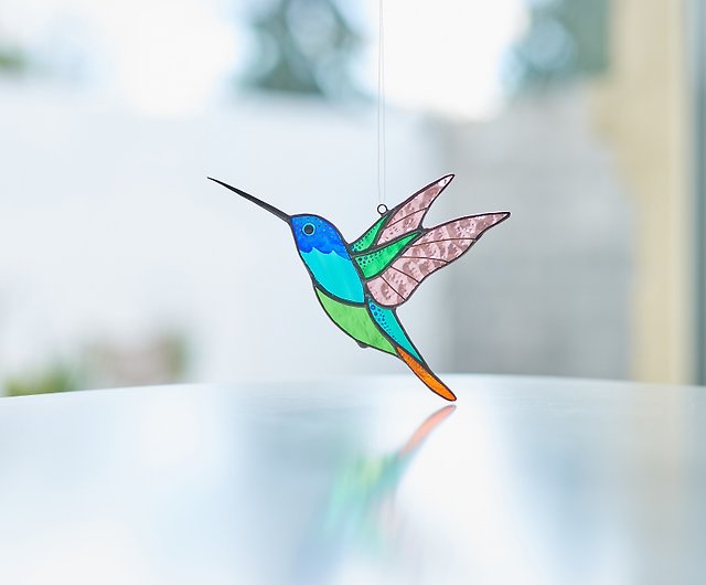 Hummingbird Stained Glass Bird Suncatcher Christmas Gifts Custom Stained  Glass Window Hangings Hummingbird Gifts 
