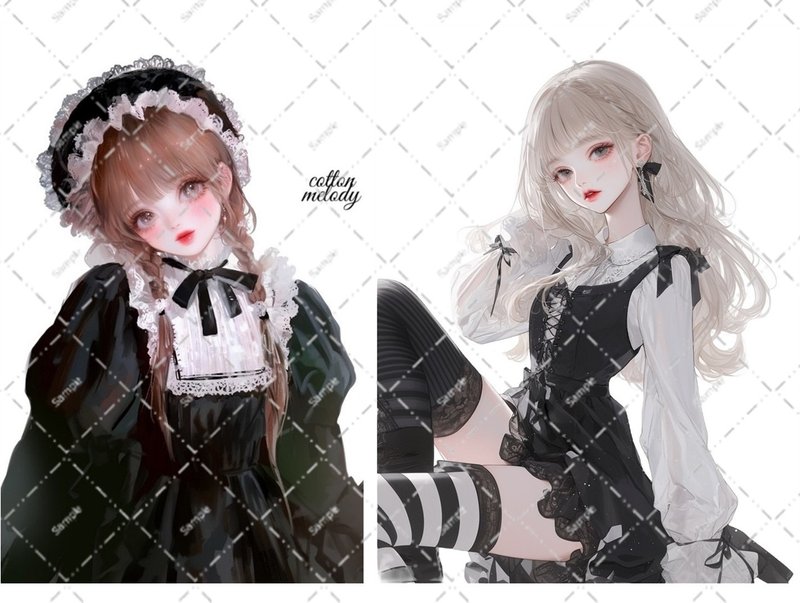 original sticker no.6604 人物ステッカー オリジナルステッカー 人物ステッカー 女の子ステッカー オリジナル人物ステッカー - 貼紙 - 紙 