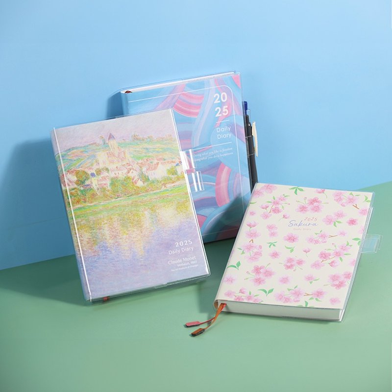 Chuyu 2025 A5/25K diary/lined 1 page per day/diary/daily plan/notebook calendar - Notebooks & Journals - Paper Multicolor