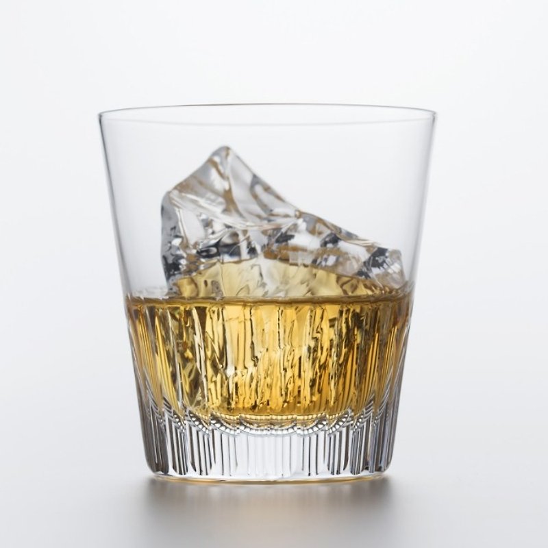 270cc【日本松徳硝子】松徳ROCK #02 千本 威士忌杯Rock Glass無鉛水晶玻璃 酒器 (日本桐箱包裝) 客製化 - 似顏繪/客製畫像 - 紙 透明