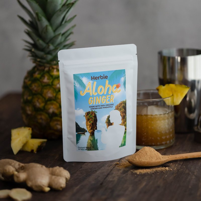 Aloha Ginger 200 g | Organic ginger and pineapple powder - ジュース - 寄せ植え・花 グリーン