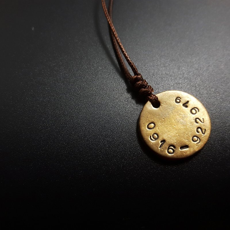 B11 Type-Pure Copper Retro Necklace-Royal Craftsman Exclusive Knock Decoration-Custom Knockout-Manual DIY - Necklaces - Copper & Brass Gold